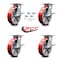 Service Caster 8 Inch Poly on Cast Iron Caster Set with Roller Bearing and Brakes/Swivel Locks SCC-35S820-PUR-RS-SLB-BSL-4 - alternate 6